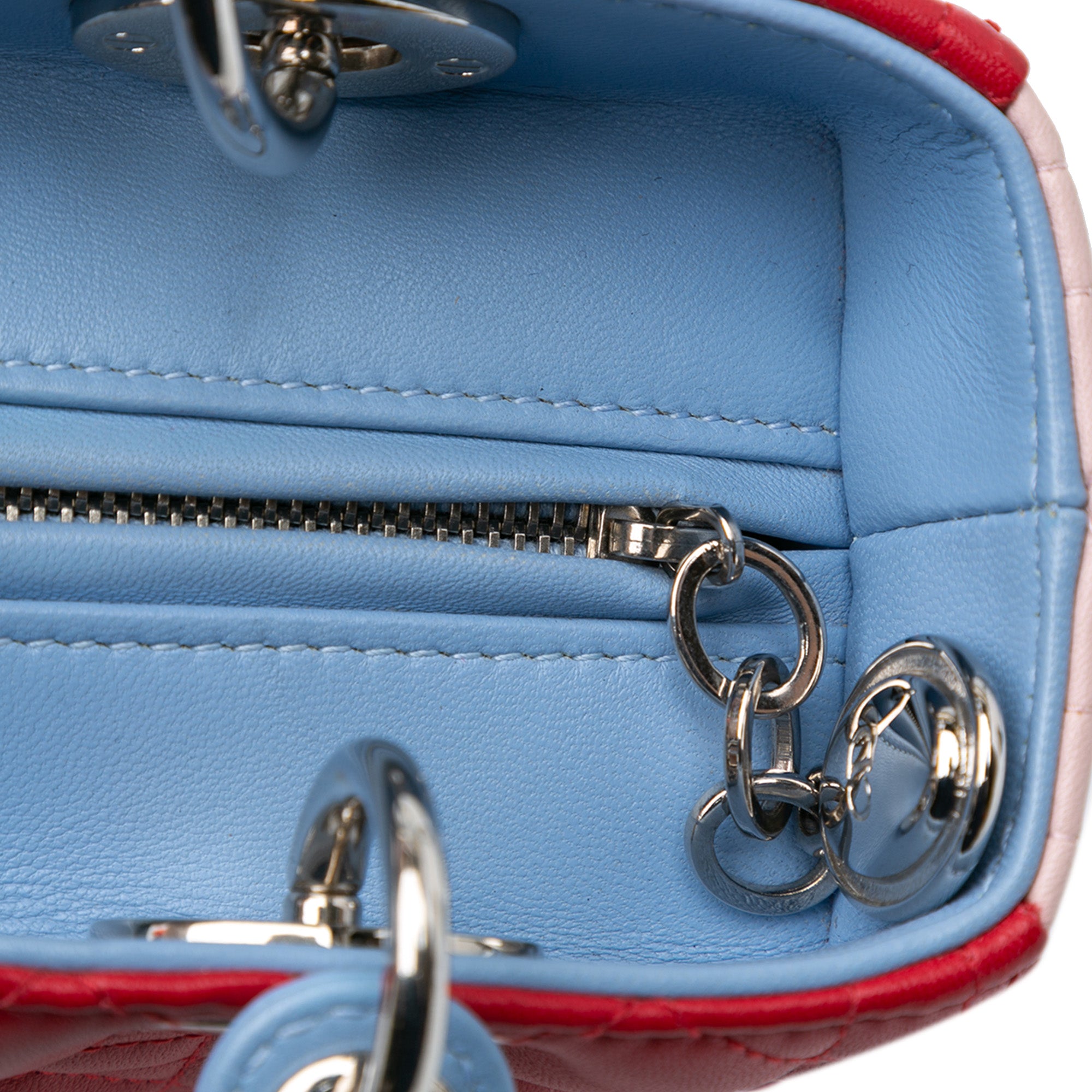 Medium Tricolor Lambskin Cannage Lady Dior - Image 8