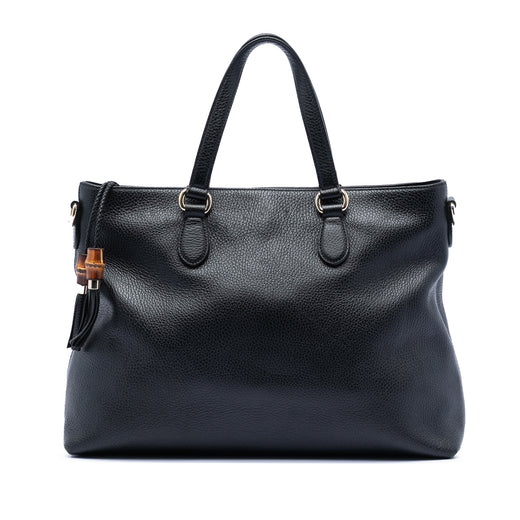 Leather Bamboo Tassel Satchel - Image 1