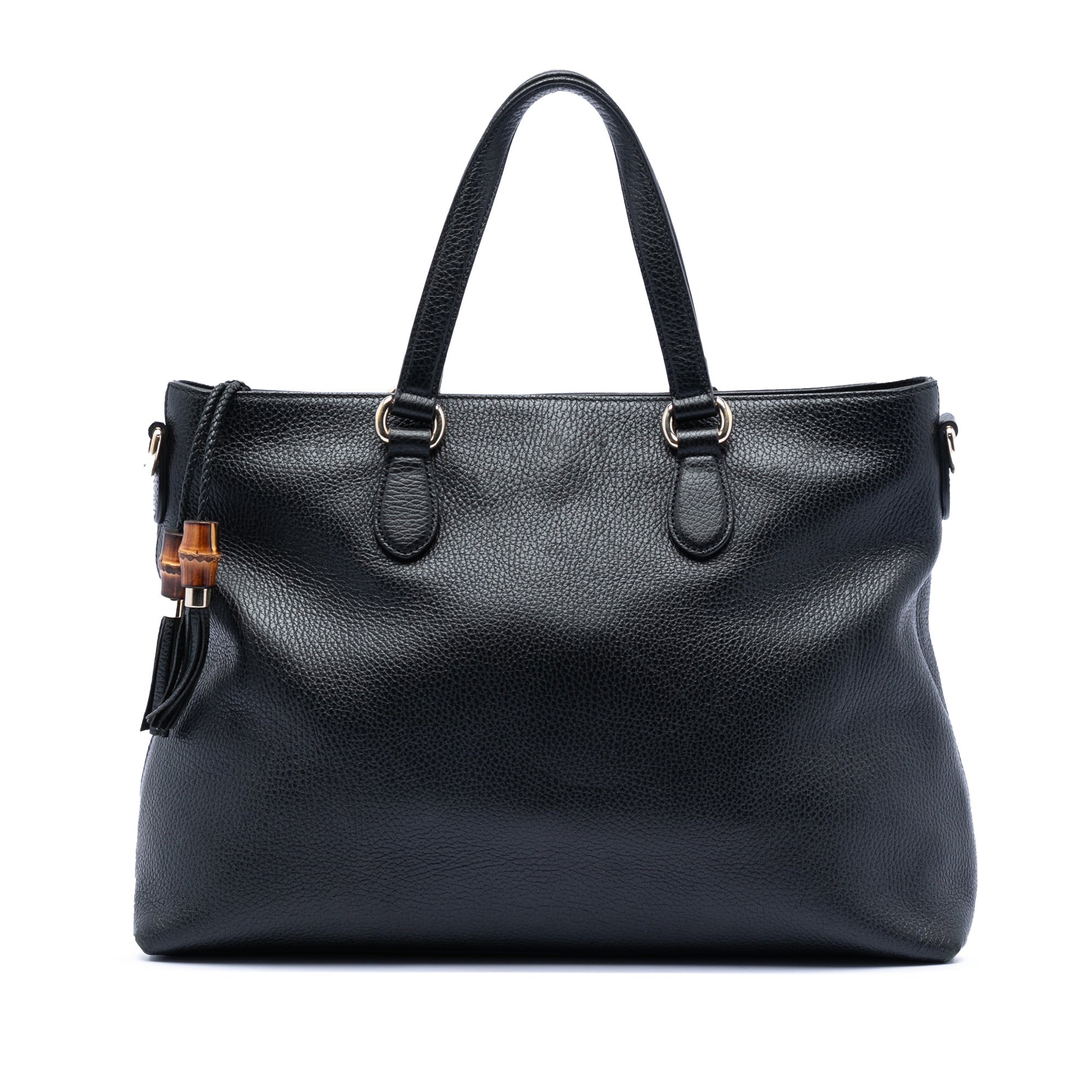 Leather Bamboo Tassel Satchel - Image 1