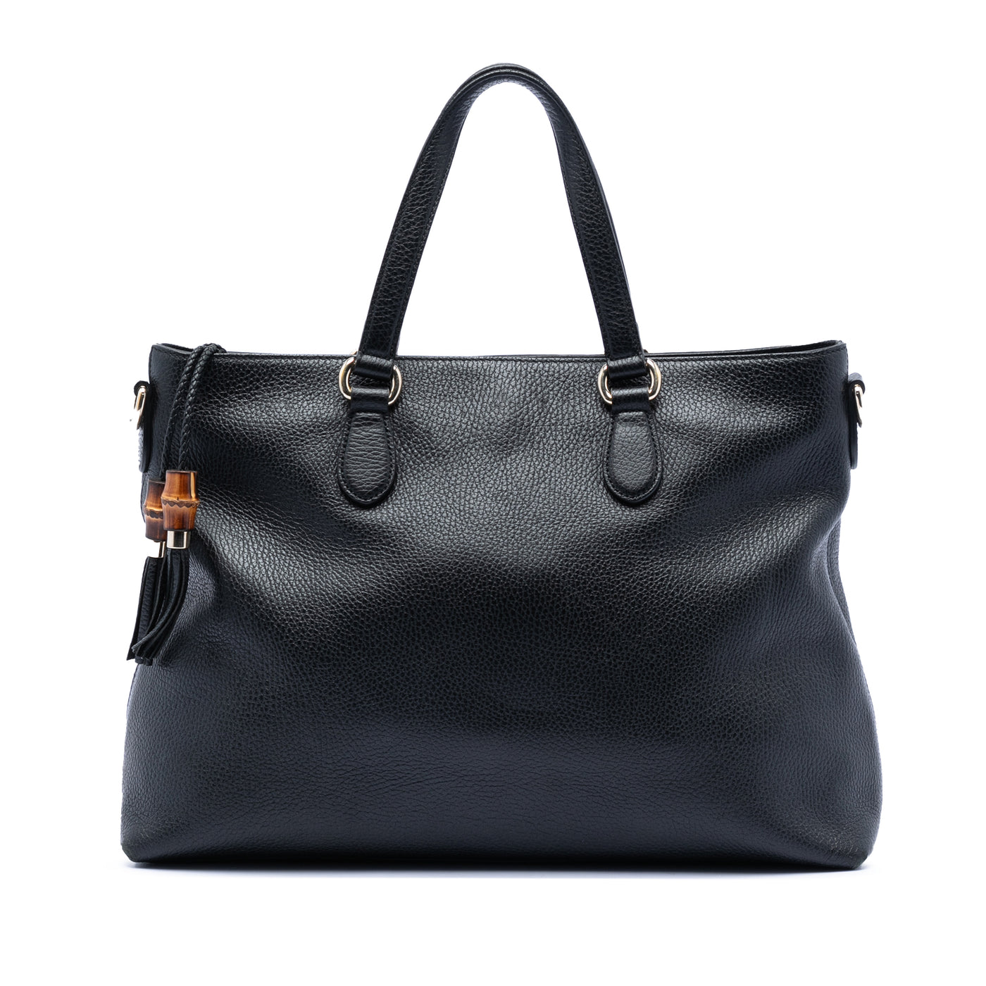 Leather Bamboo Tassel Satchel - Image 1