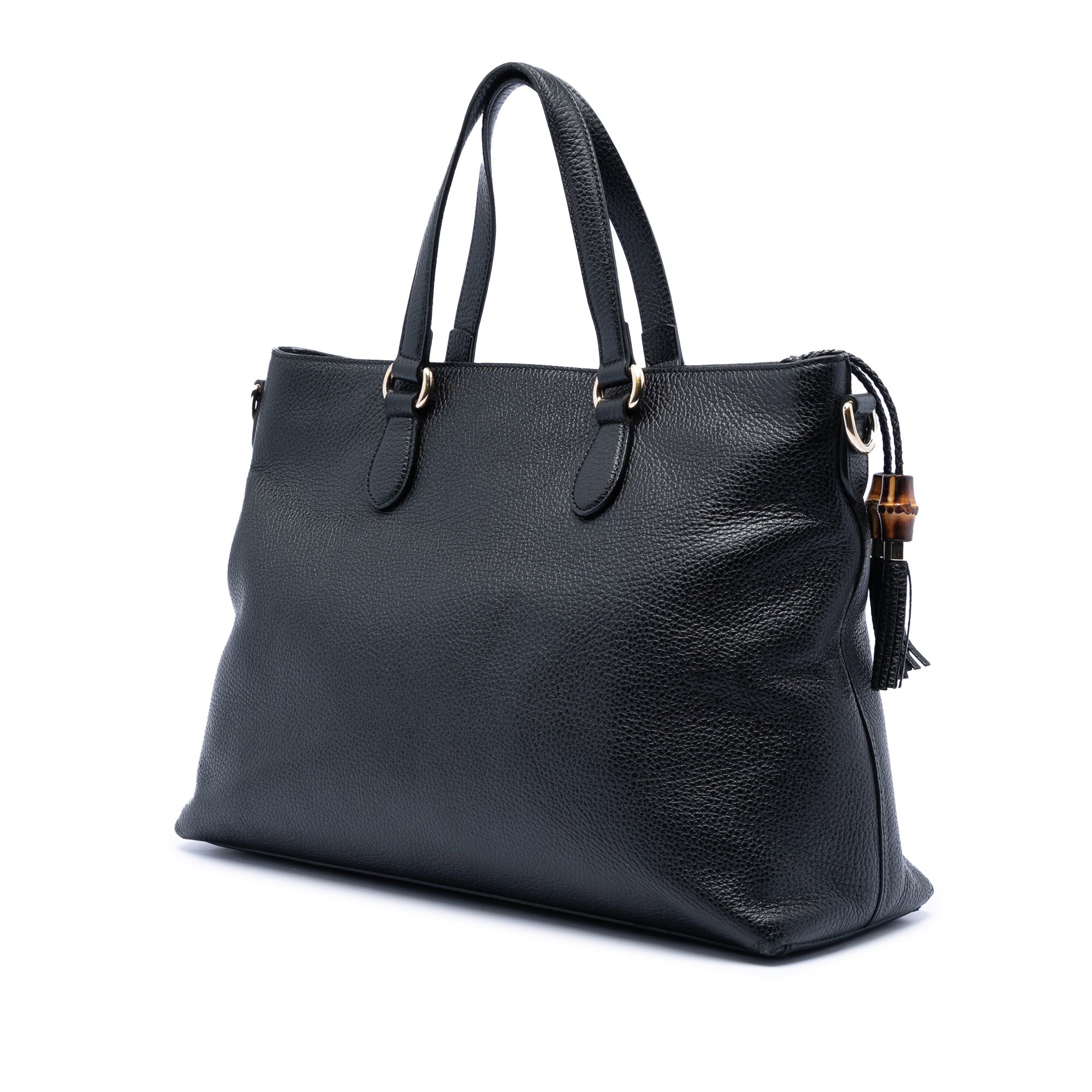 Leather Bamboo Tassel Satchel - Image 2