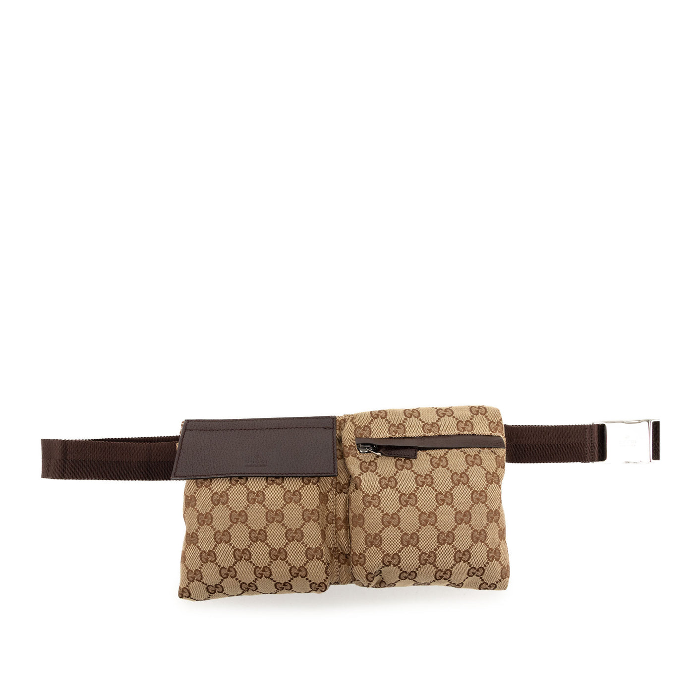 GG Canvas Double Pocket Belt Bag - Image 1