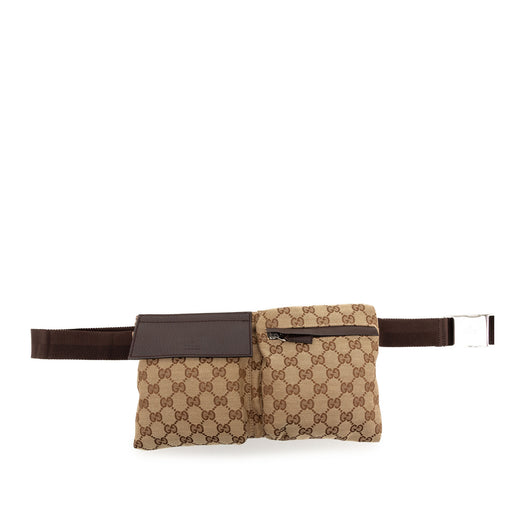 GG Canvas Double Pocket Belt Bag - Image 1