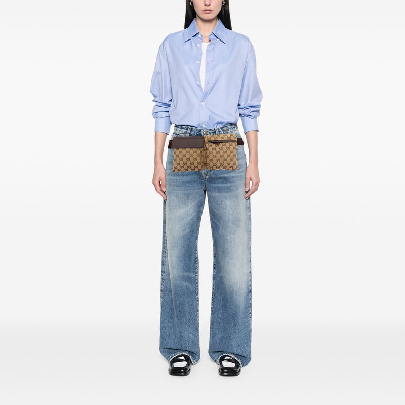 GG Canvas Double Pocket Belt Bag - Image 7