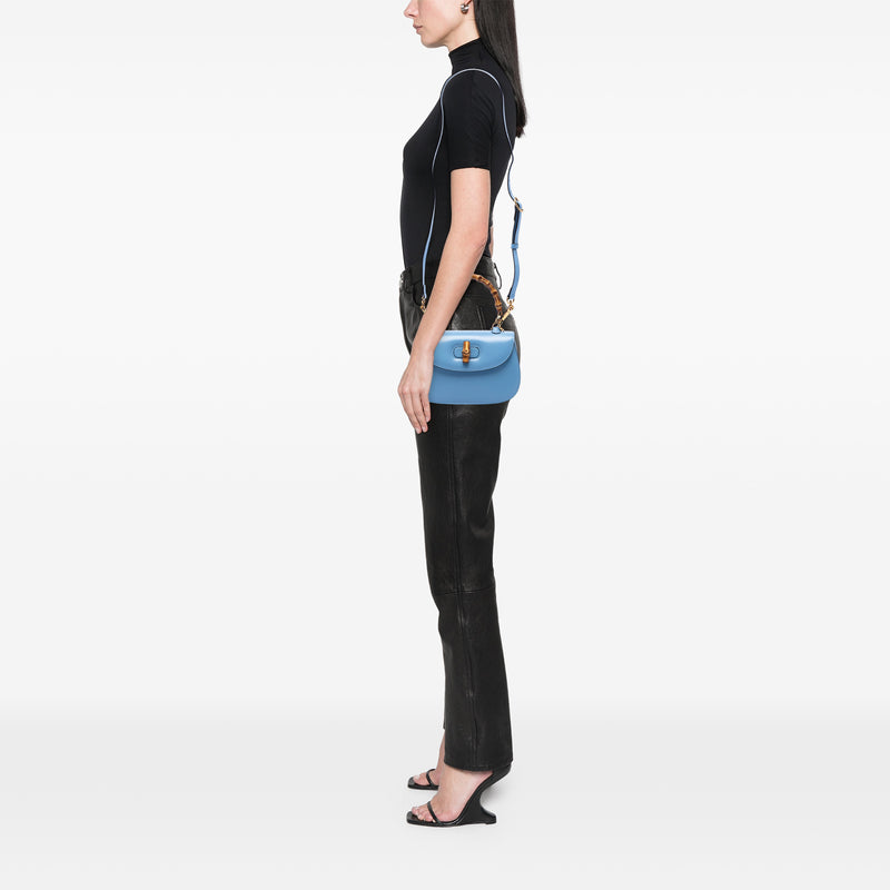 Small Calfskin 1947 Bamboo Top Handle Bag - Image 5