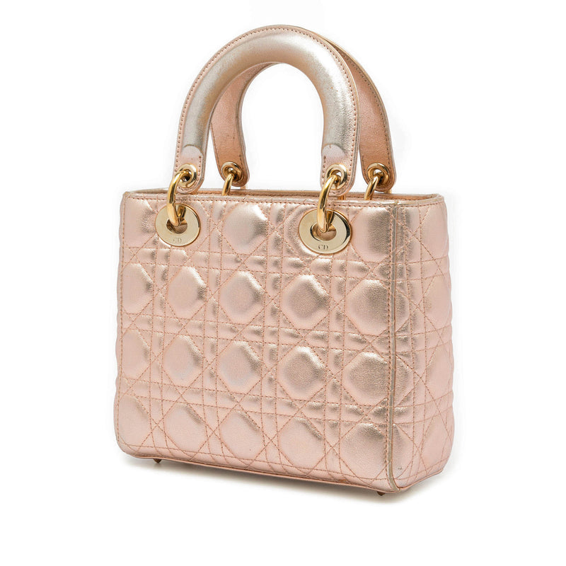Small Metallic Lambskin Cannage My ABCDior Lady Dior - Image 2