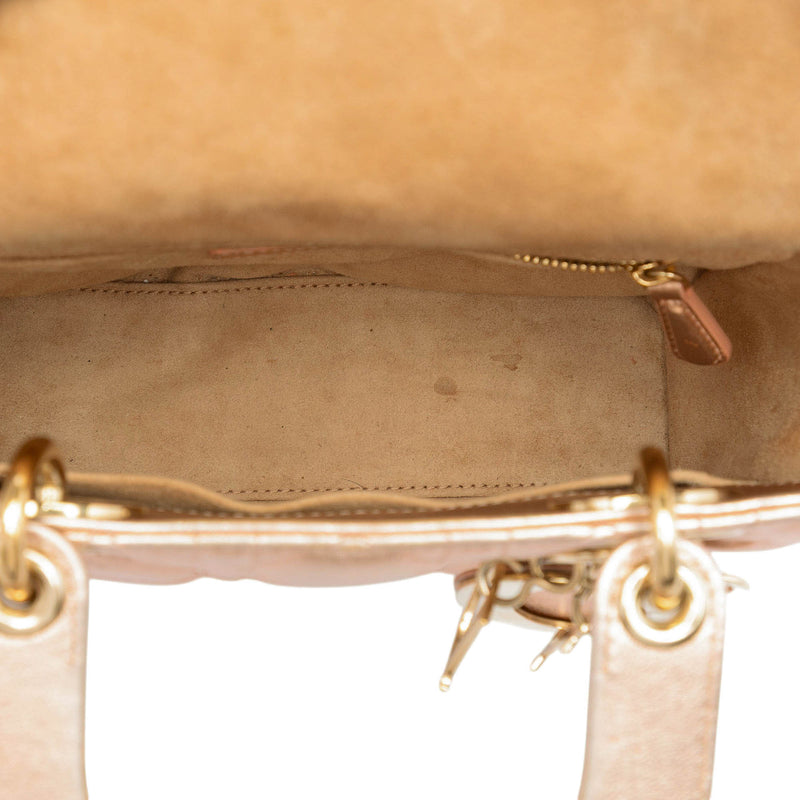 Small Metallic Lambskin Cannage My ABCDior Lady Dior - Image 4