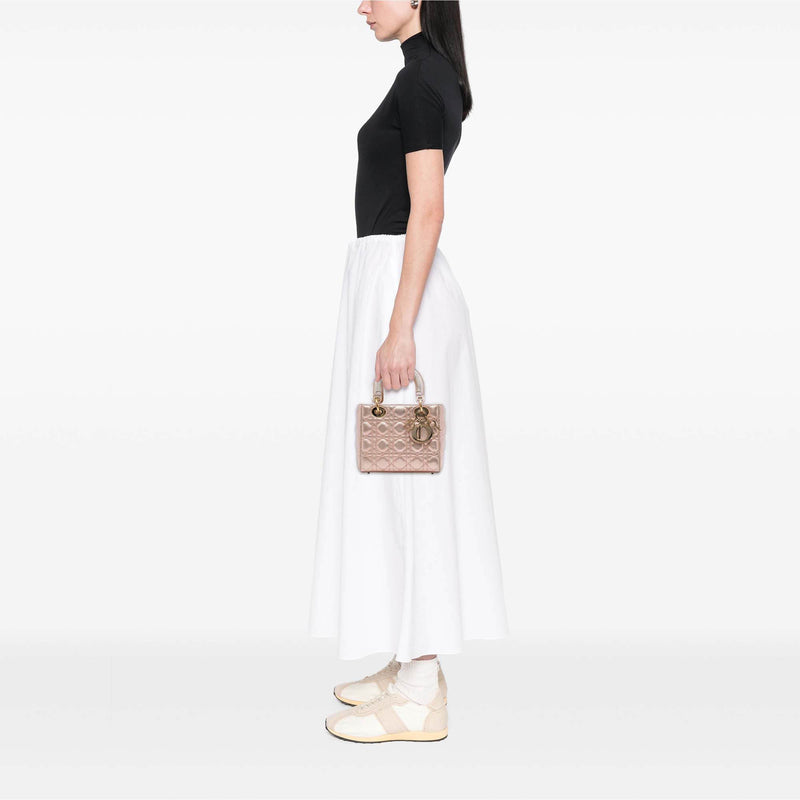 Small Metallic Lambskin Cannage My ABCDior Lady Dior - Image 6