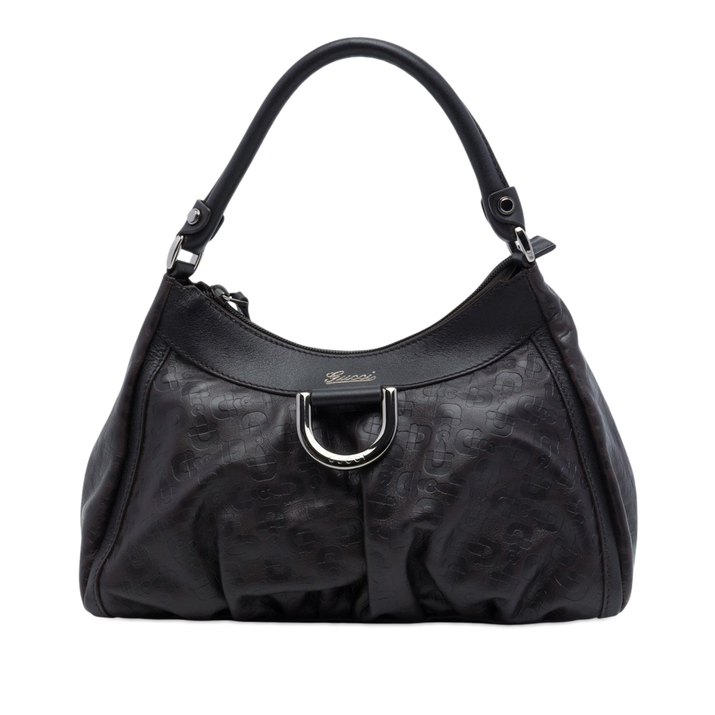 Horsebit Embossed Calfskin Abbey D Ring Shoulder Bag - Image 1