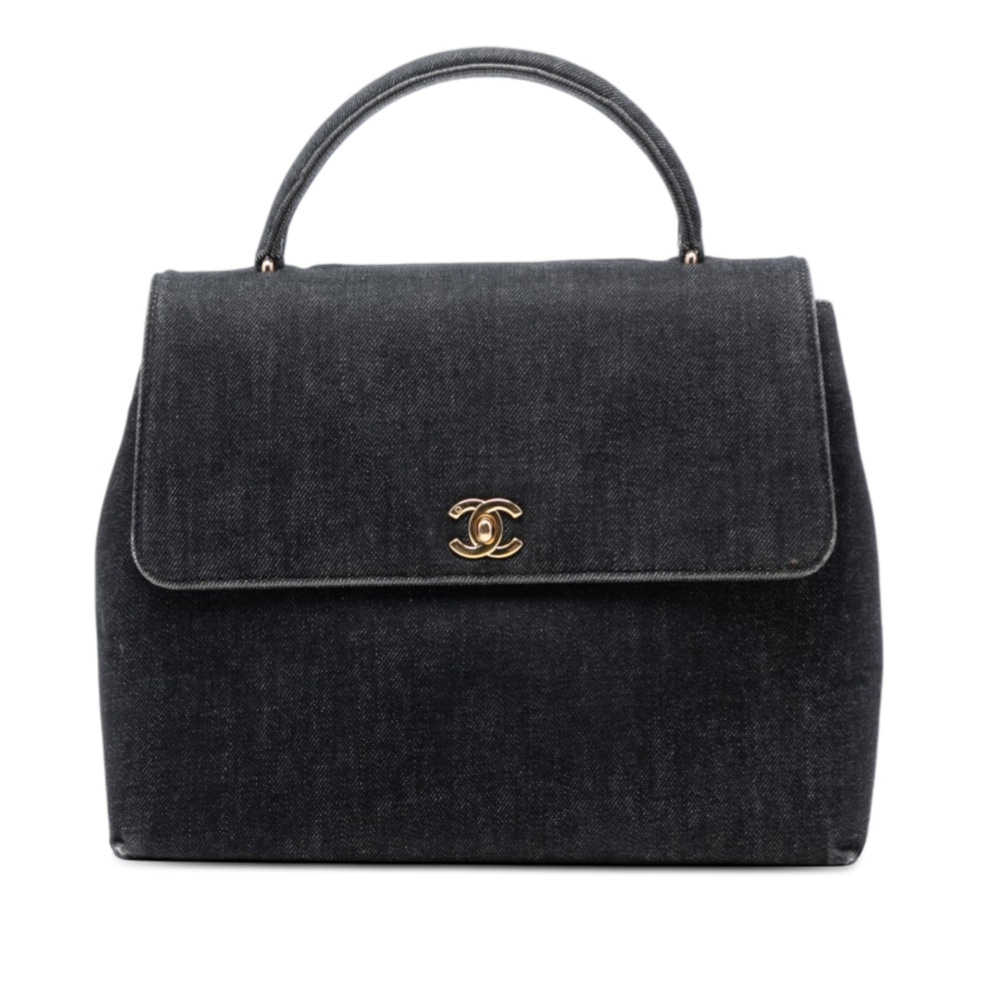 CC Denim Kelly Top Handle Bag - Image 1