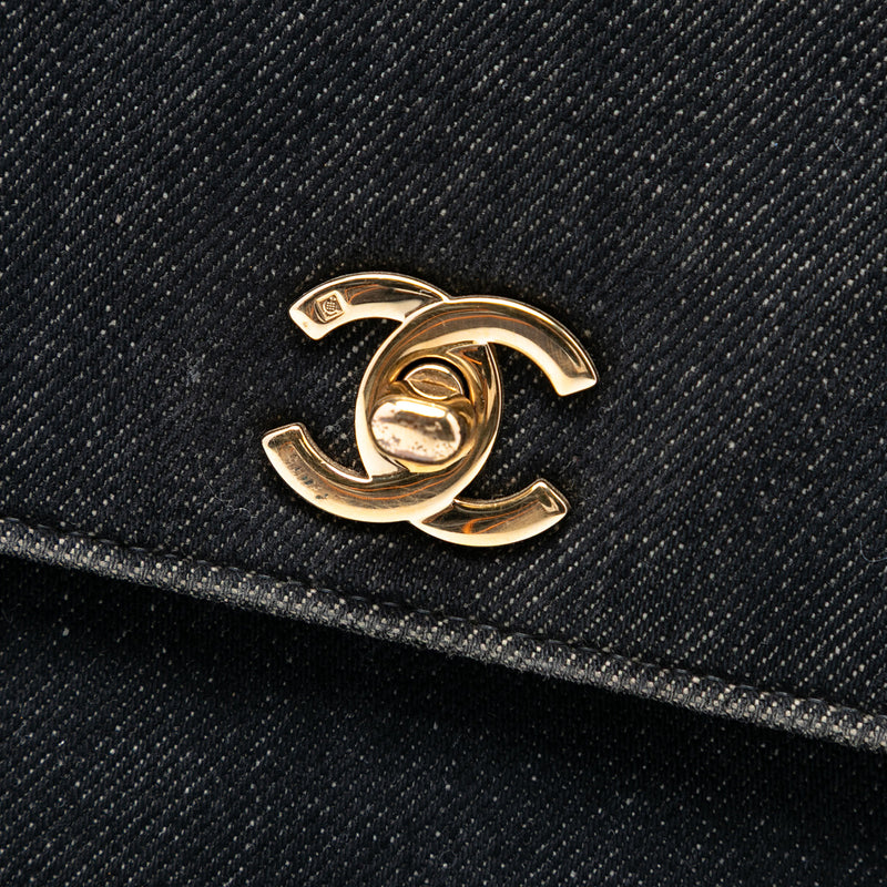 CC Denim Kelly Top Handle Bag - Image 6