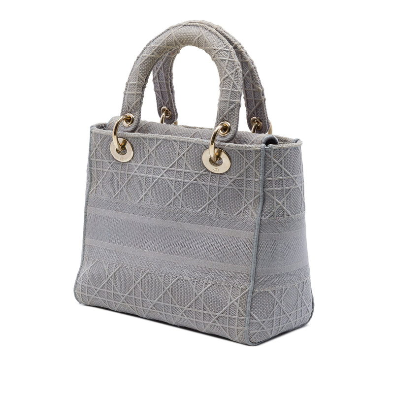 Medium Embroidered Canvas Cannage Lady D Lite - Image 2