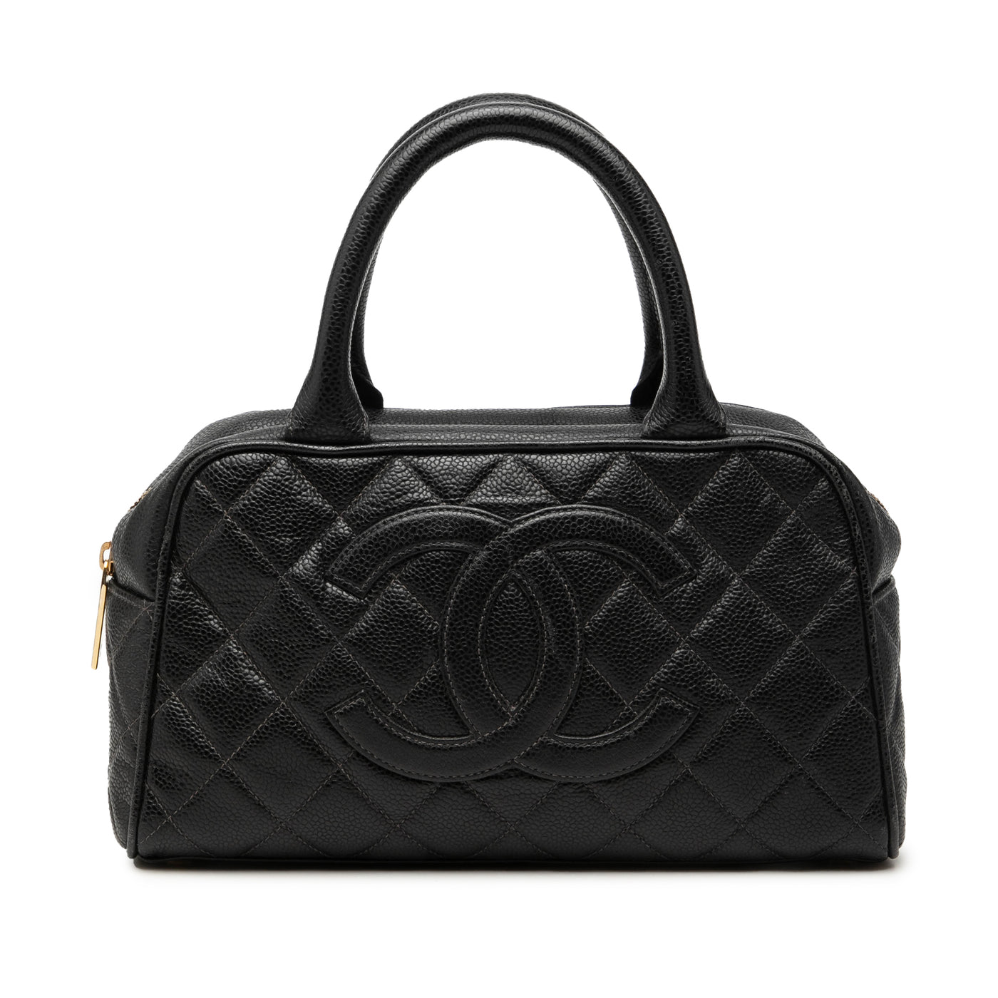 CC Quilted Caviar Bowling Bag - Image 1