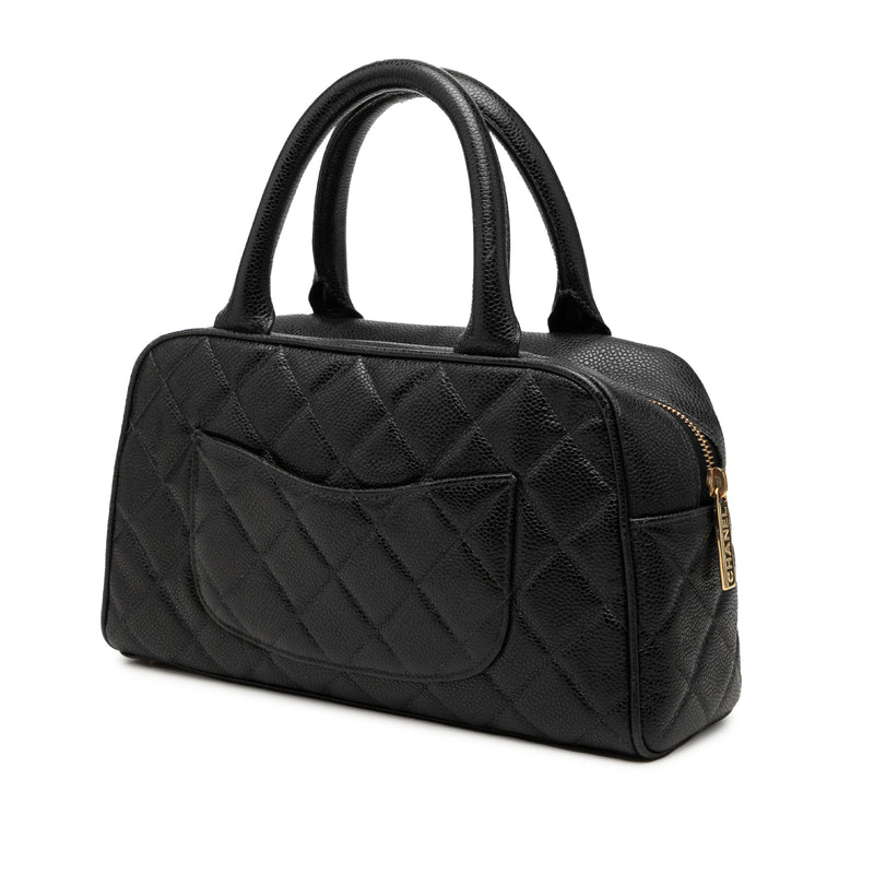 CC Quilted Caviar Bowling Bag - Image 2