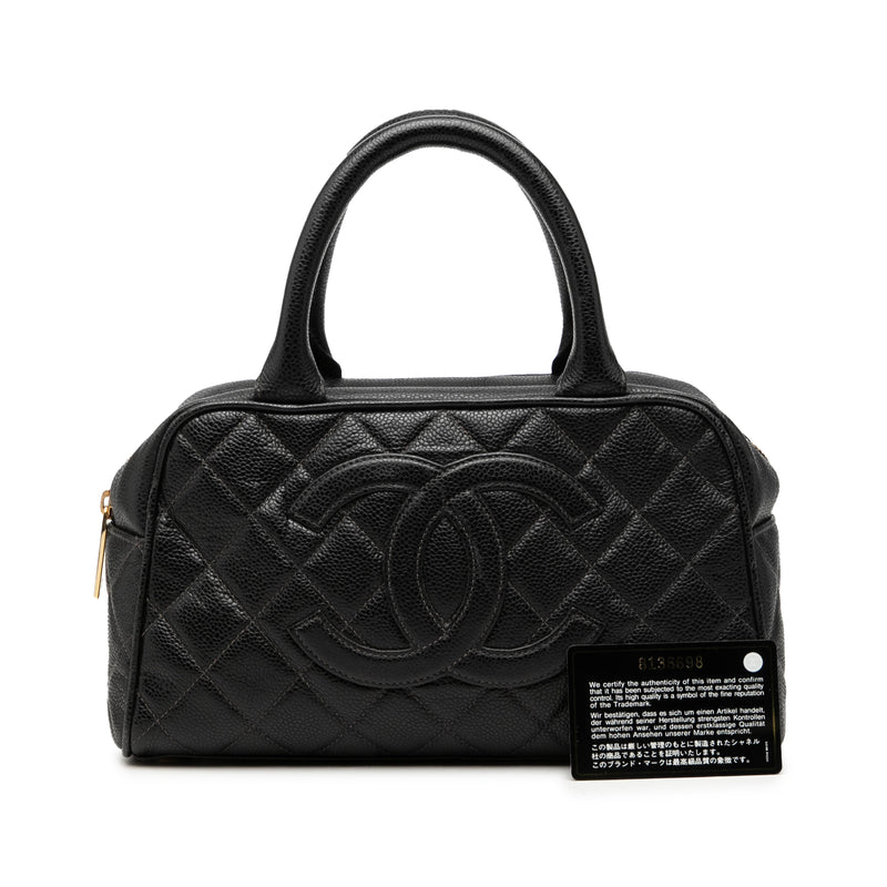 CC Quilted Caviar Bowling Bag - Image 7