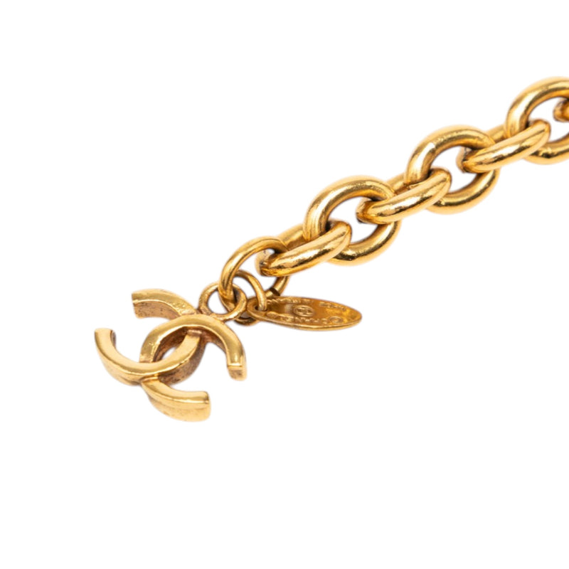 Gold Plated Quilted CC Triple Chain Belt - Image 2