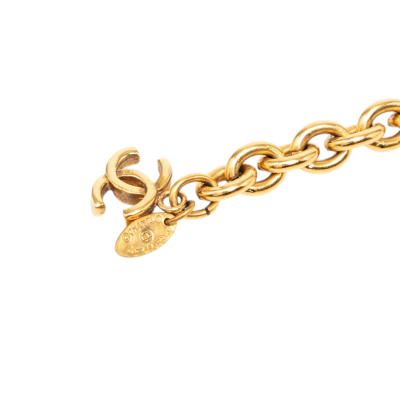Gold Plated Quilted CC Triple Chain Belt - Image 3