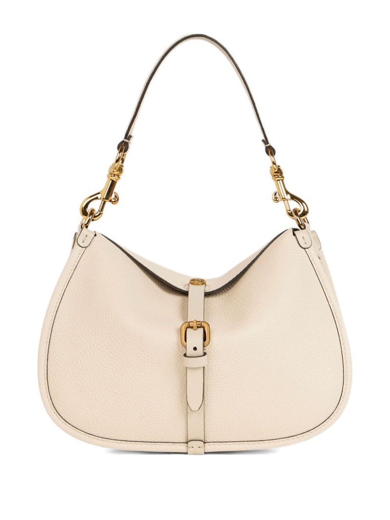 Etro Sculptural Calfskin Shoulder Bag — Beige Calfskin; Lining: Cowhide