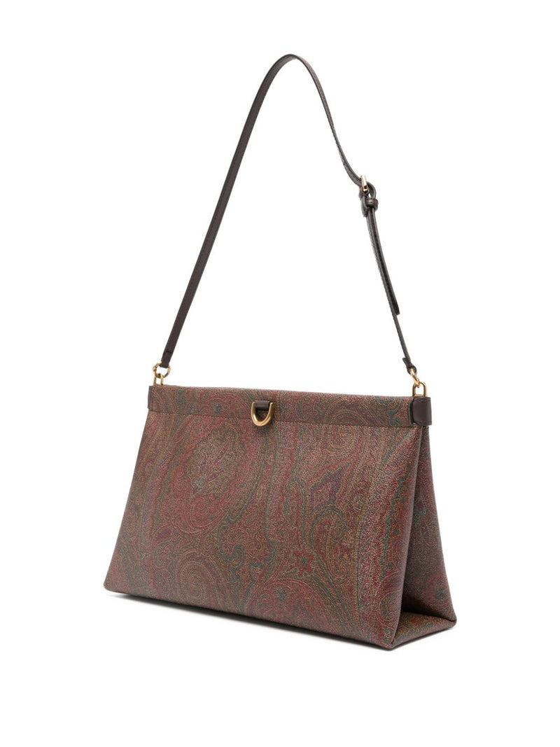 Etro Paisley Jacquard Shoulder Bag — Brown Pvc