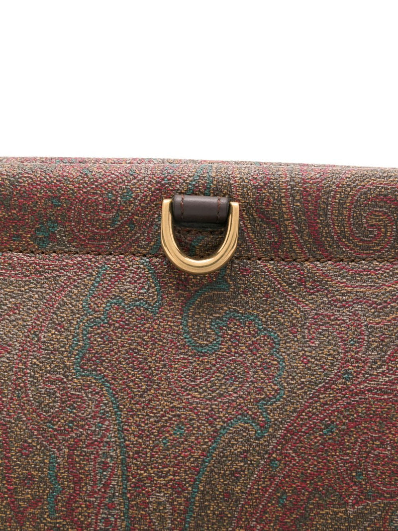 Etro Paisley Jacquard Shoulder Bag — Brown Pvc