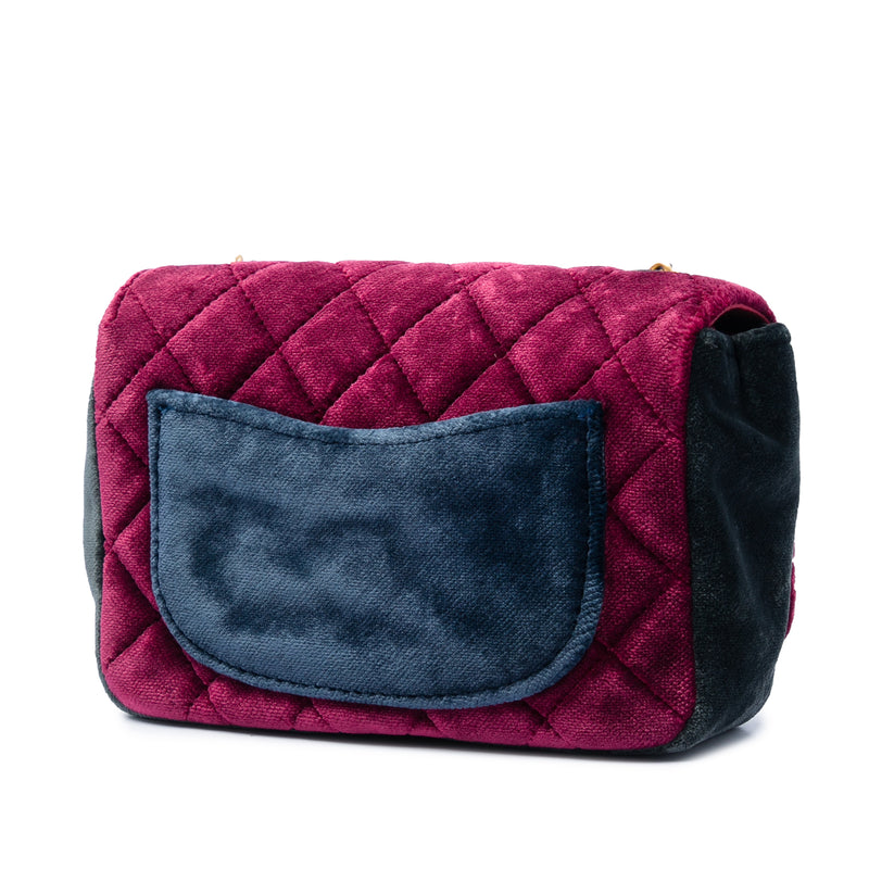 Paris Cosmopolite Small Tricolor Quilted Velvet Private Affair Camellia Flap - Image 2
