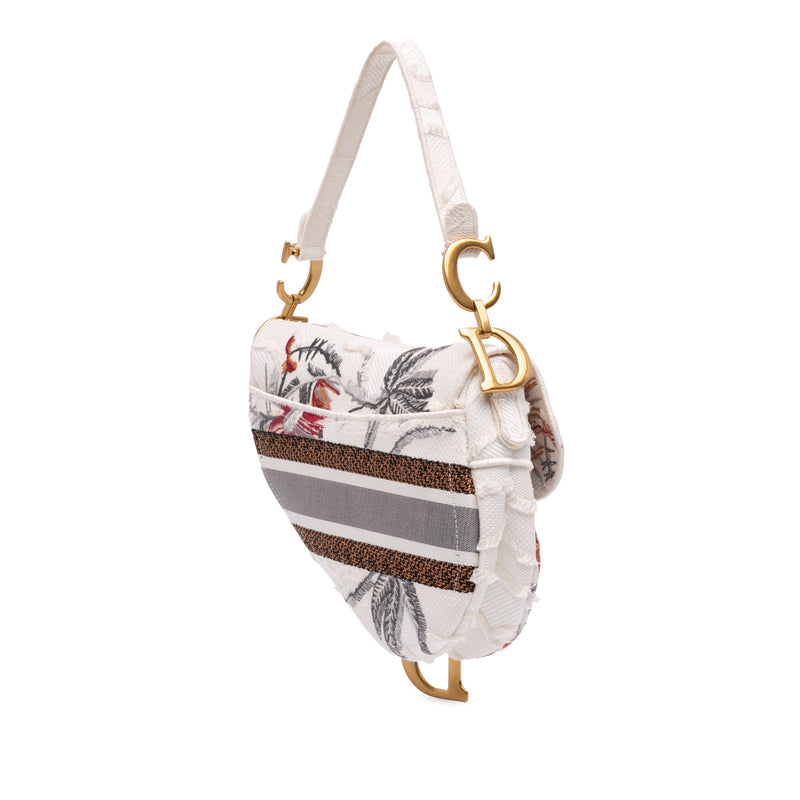 Canvas Embroidered Camouflage Flowers Saddle Bag - Image 2