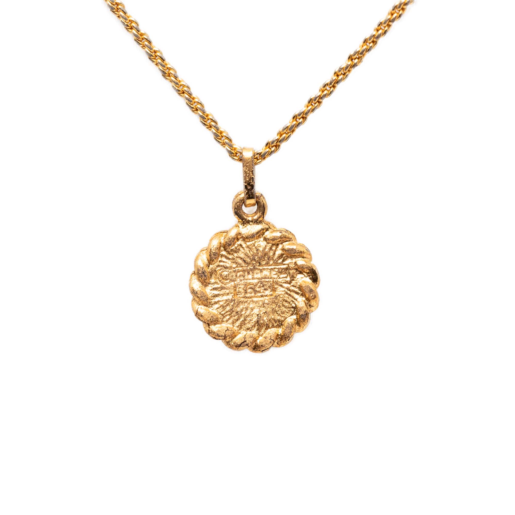 Gold Plated Crystal Round Pendant Necklace - Image 2