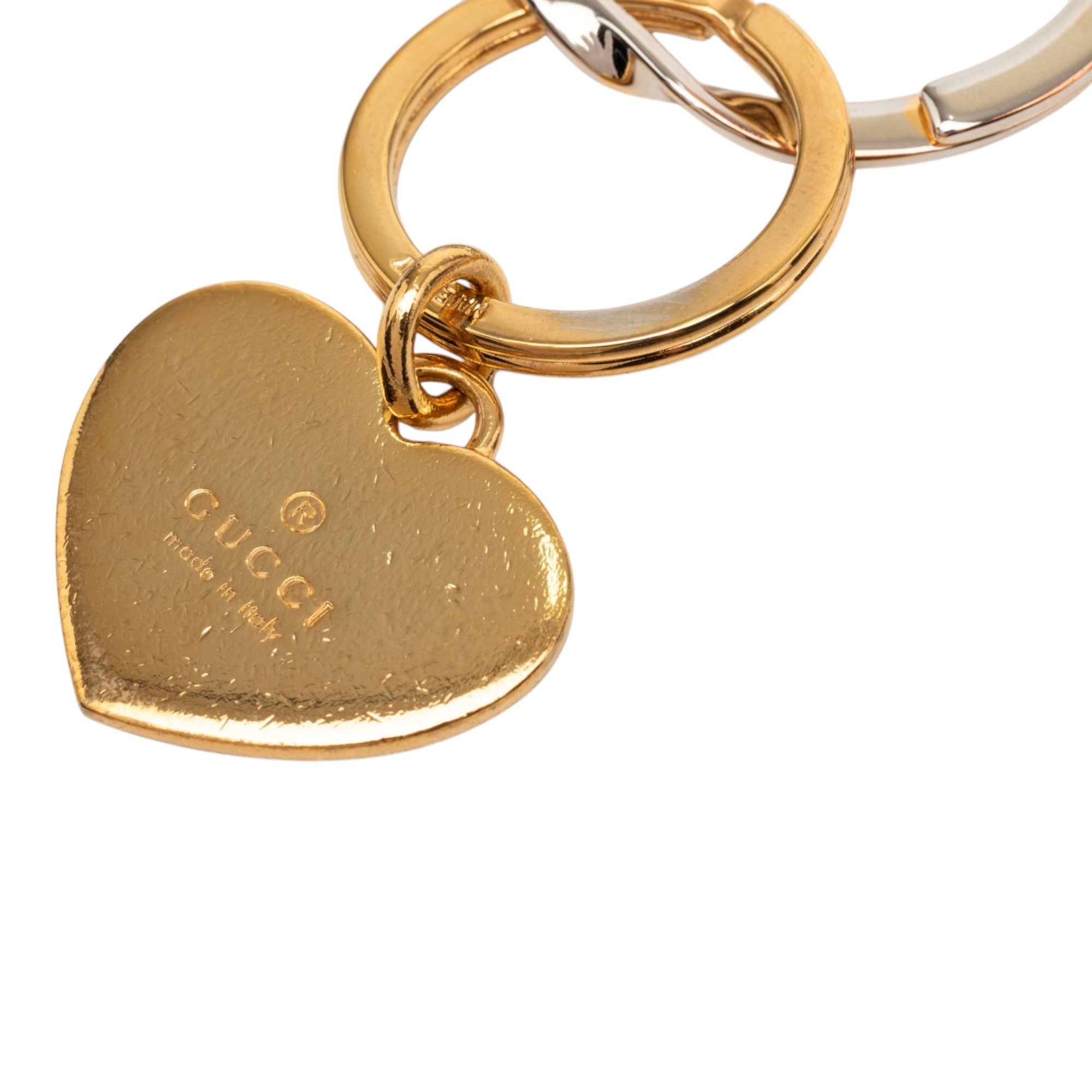 Gold Plated and Brass Double Heart Key Ring - Image 3