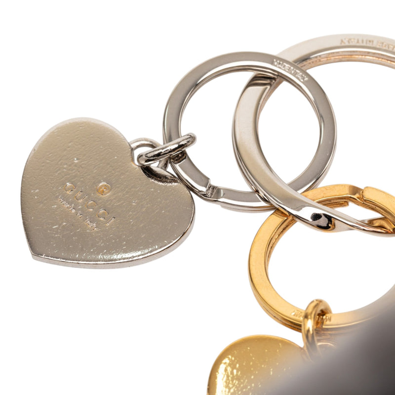 Gold Plated and Brass Double Heart Key Ring - Image 4