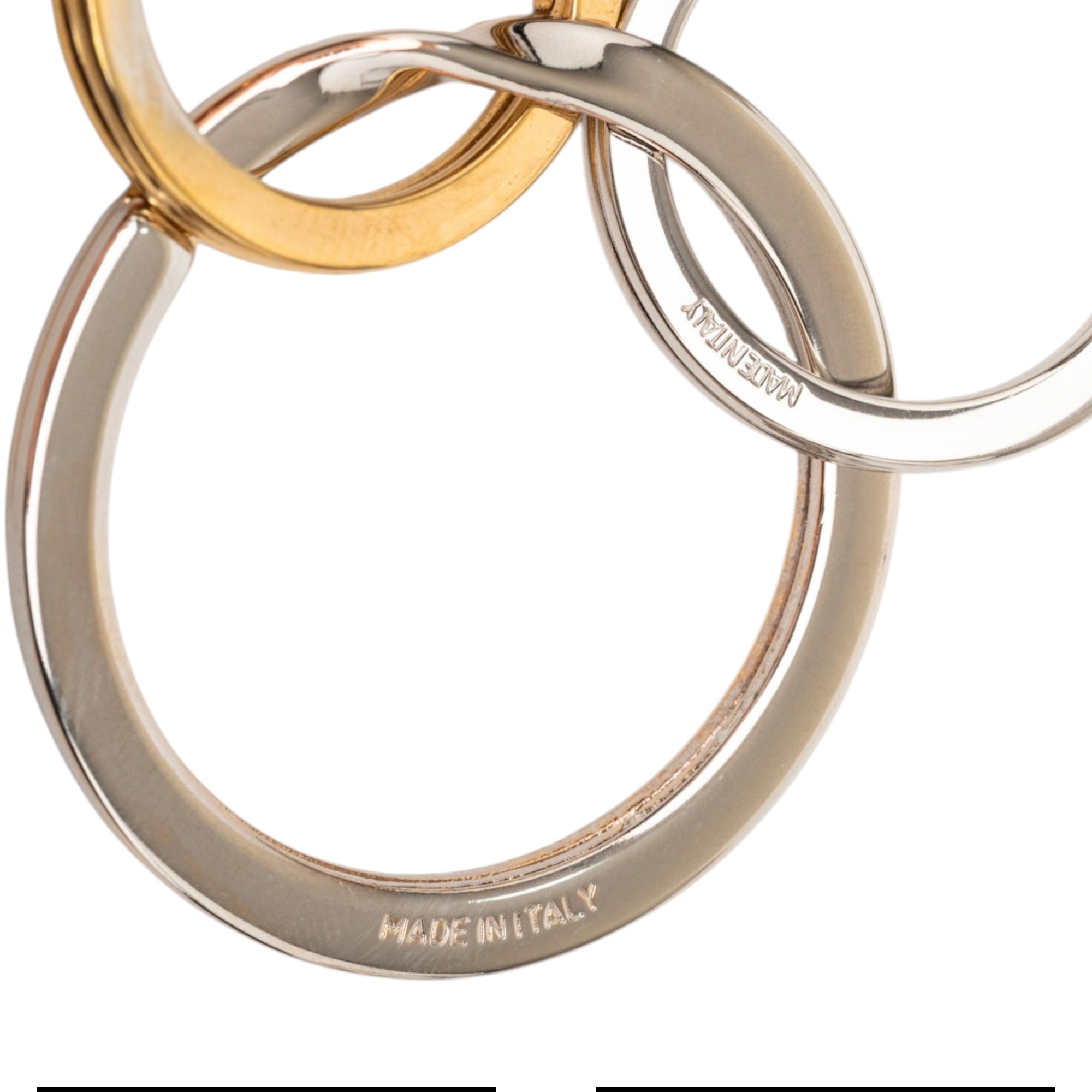 Gold Plated and Brass Double Heart Key Ring - Image 5