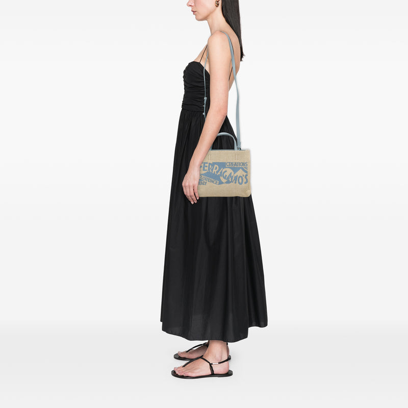 Ferragamos Creations Medium Raffia Shopping Tote - Image 7