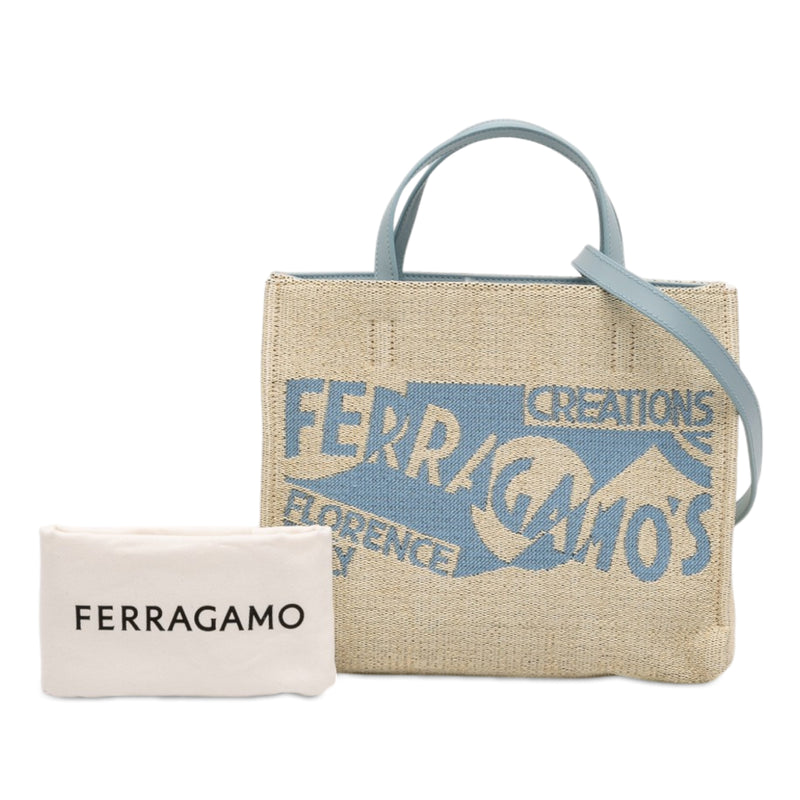 Ferragamos Creations Medium Raffia Shopping Tote - Image 8
