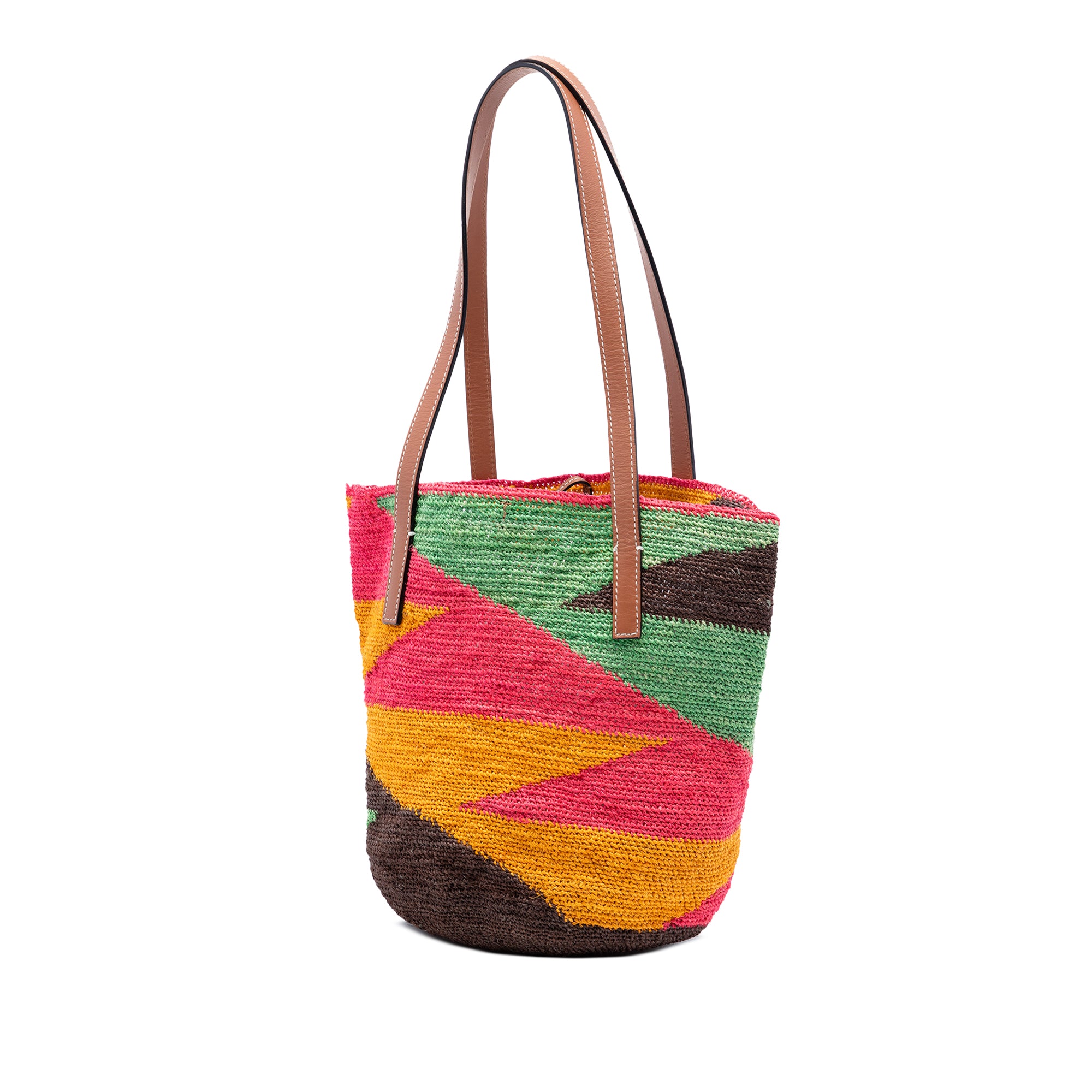 Paulas Ibiza Multicolor Straw Shigra Basket Tote - Image 2