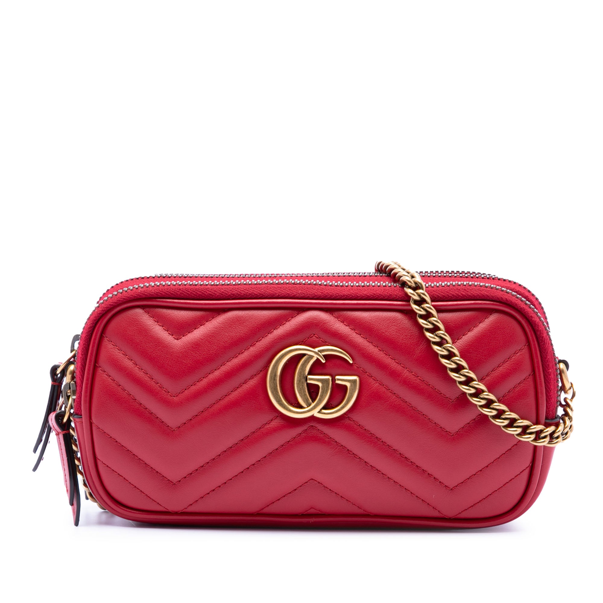 Mini Calfskin GG Marmont Triple Zip Crossbody - Image 1