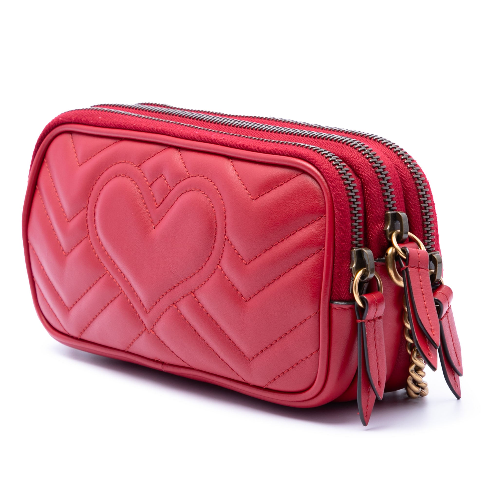 Mini Calfskin GG Marmont Triple Zip Crossbody - Image 2