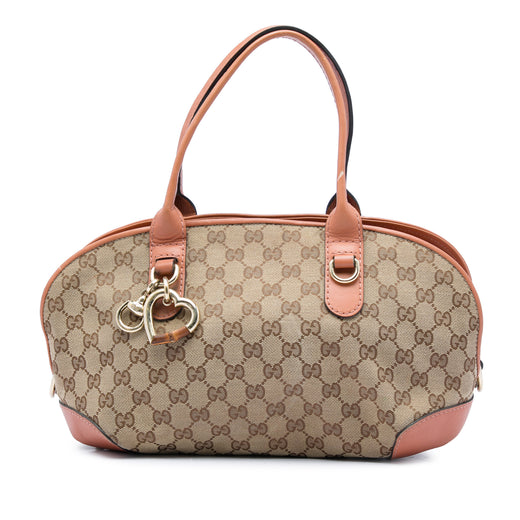 GG Canvas Heart Bit Satchel - Image 1