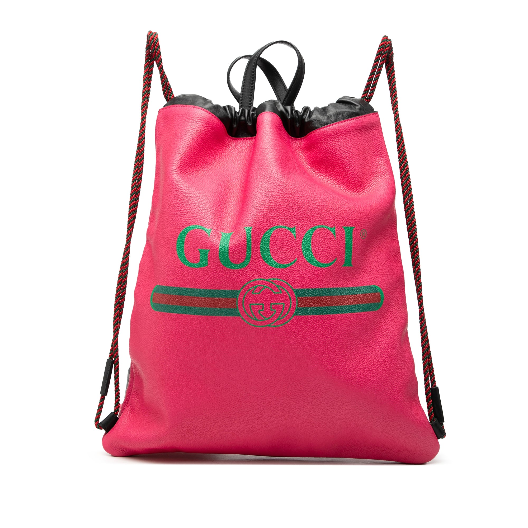 Leather Logo Drawstring Backpack - Image 1
