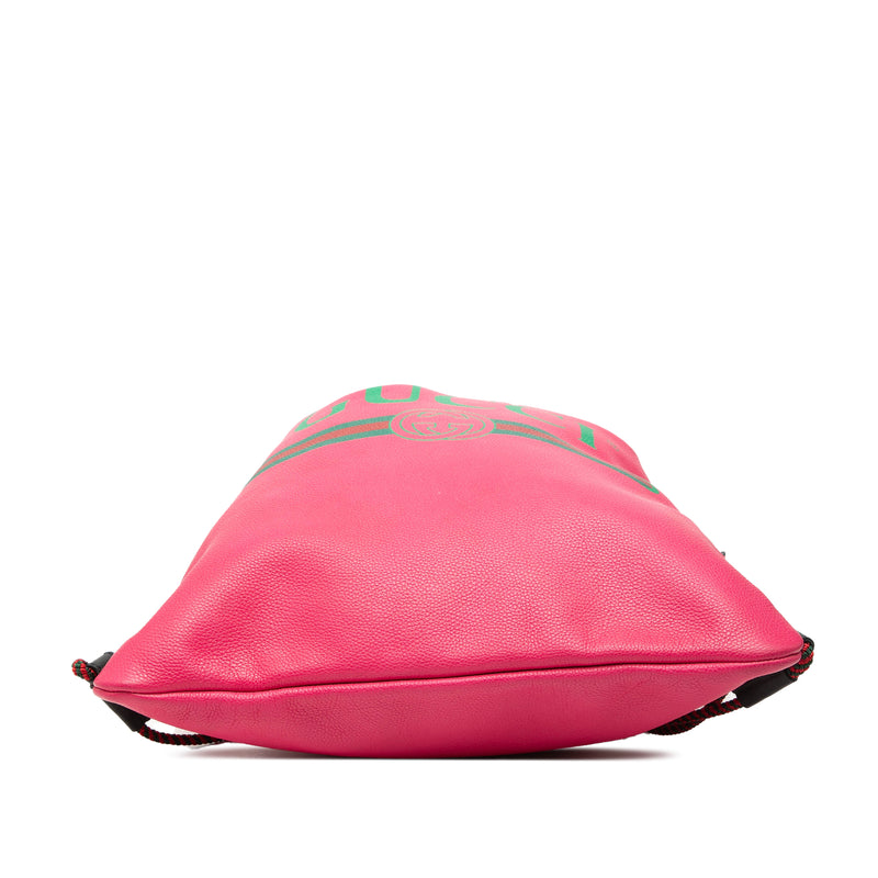 Leather Logo Drawstring Backpack - Image 3