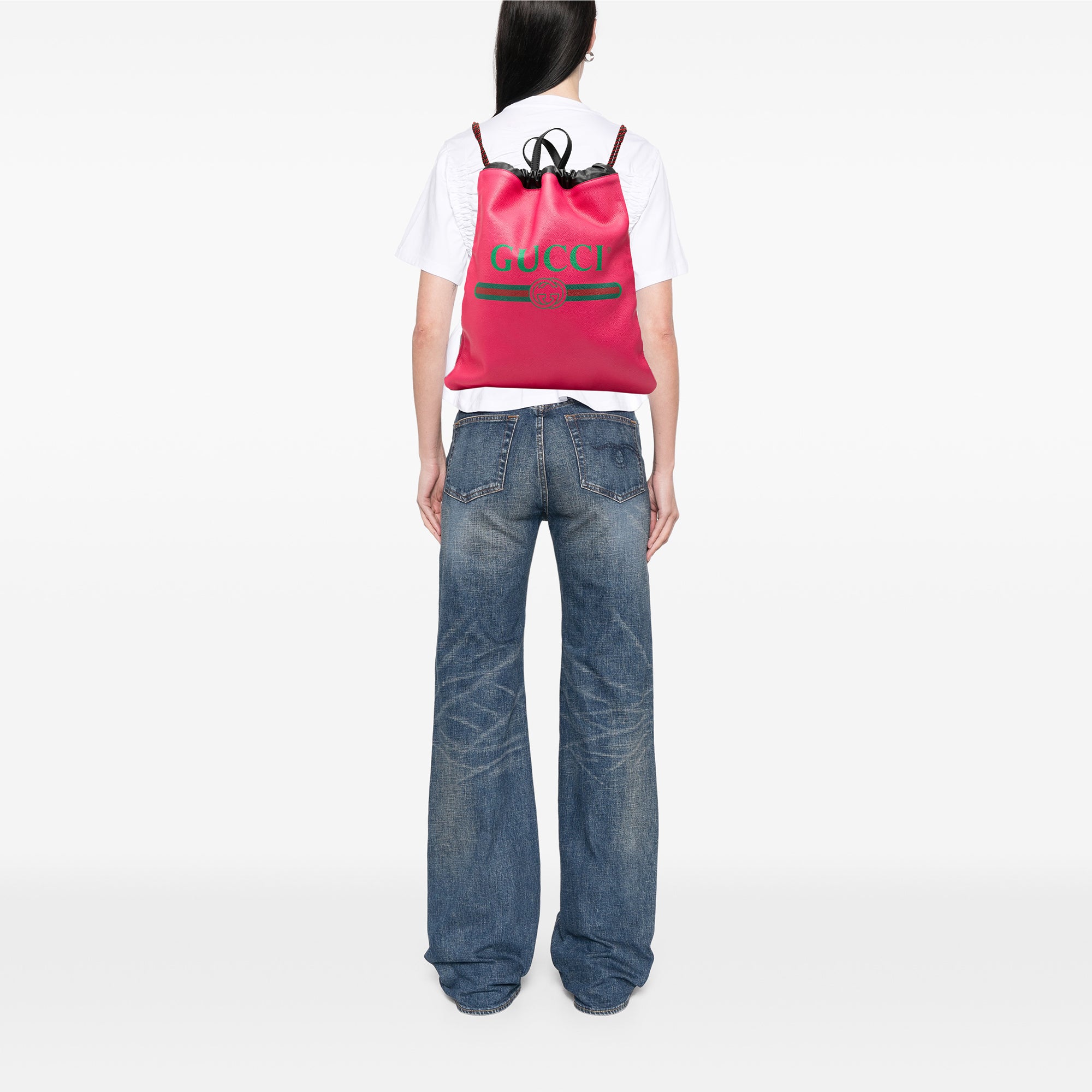 Leather Logo Drawstring Backpack - Image 7