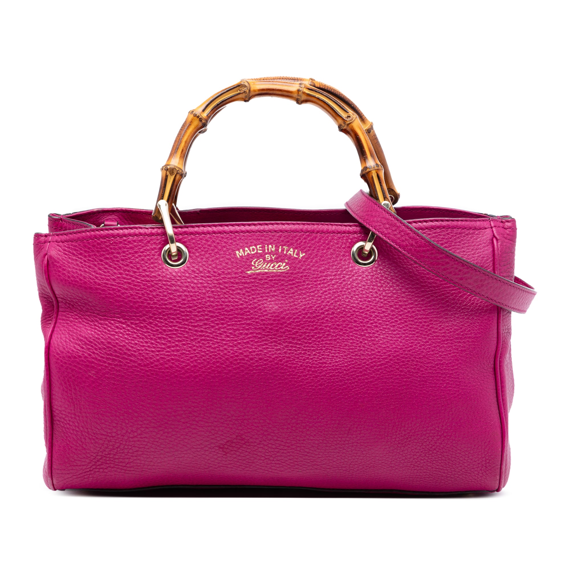Medium Calfskin Bamboo Shopper Satchel - Image 1