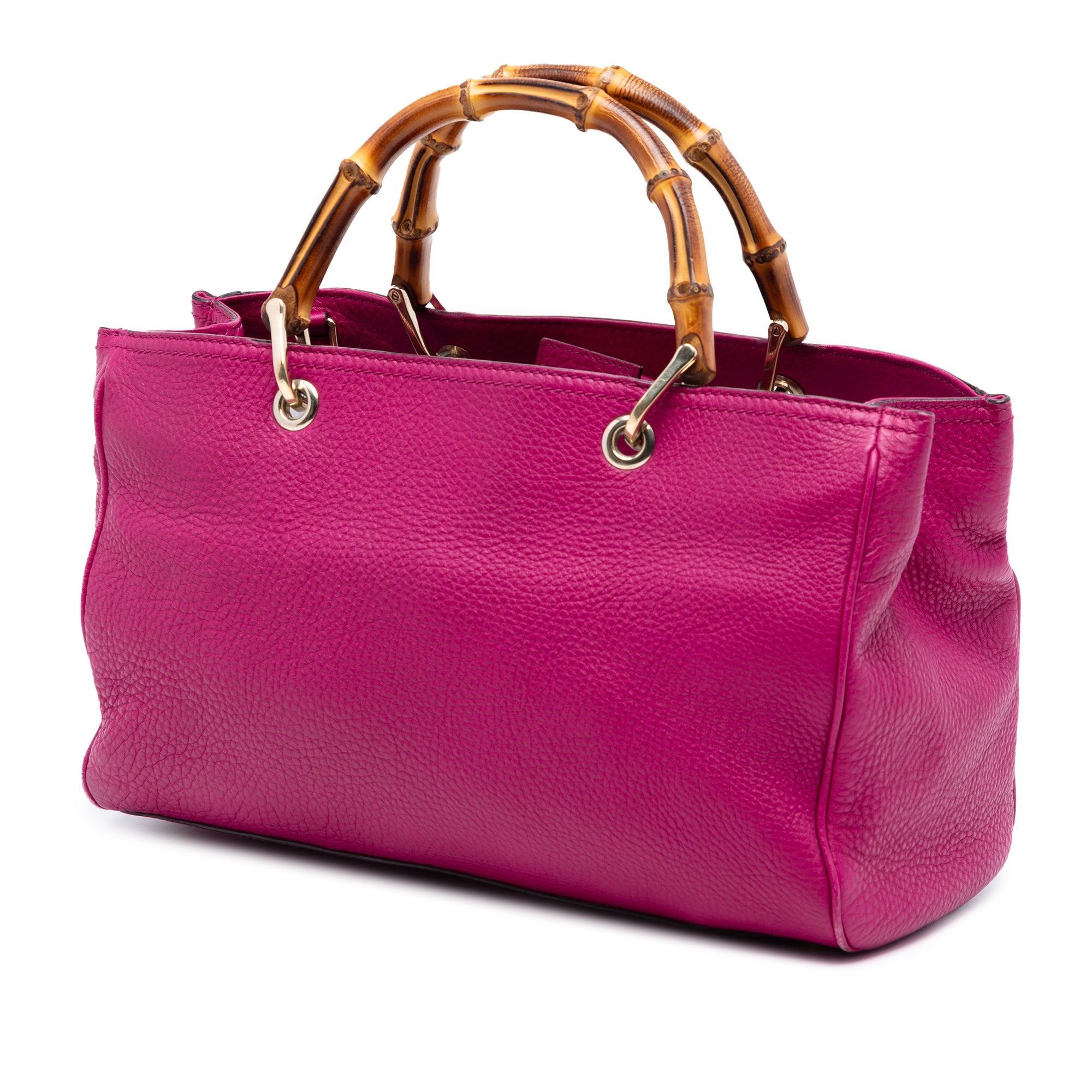 Medium Calfskin Bamboo Shopper Satchel - Image 2