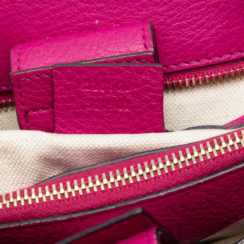 Medium Calfskin Bamboo Shopper Satchel - Image 6