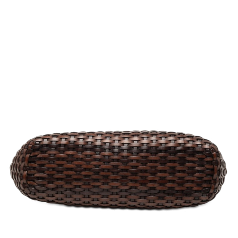 Woven Leather Bamboo Satchel - Image 3