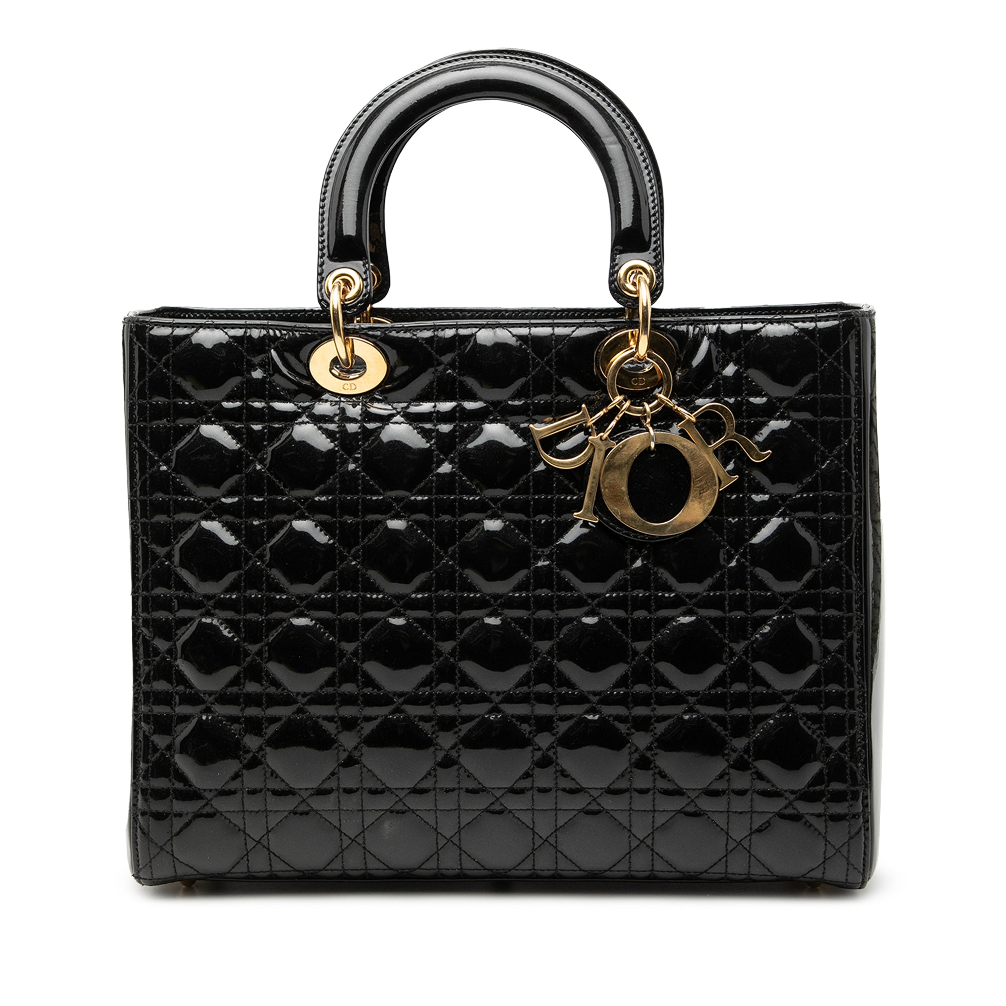 Large Patent Cannage Lady Dior - Image 1