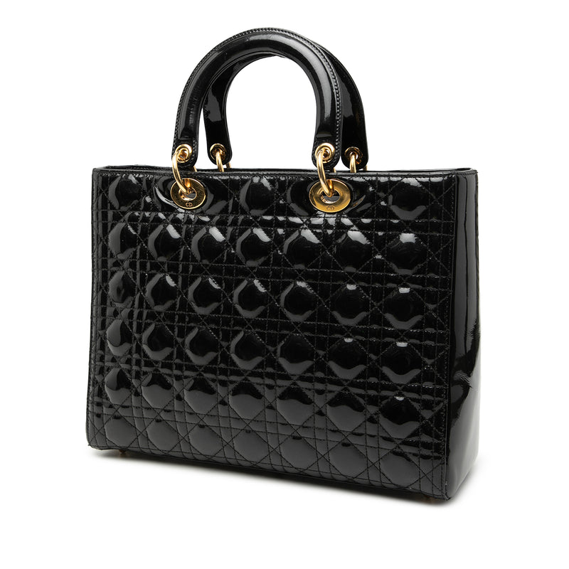 Large Patent Cannage Lady Dior - Image 2