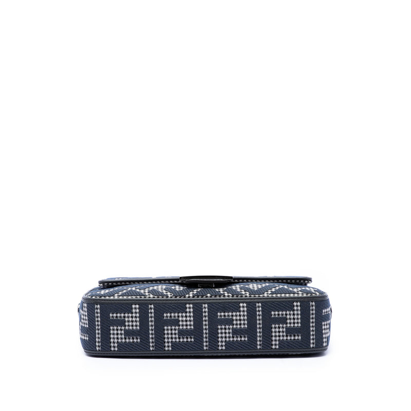 FF Embroidered Wool Houndstooth Baguette Satchel - Image 3