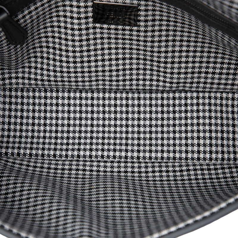 FF Embroidered Wool Houndstooth Baguette Satchel - Image 4