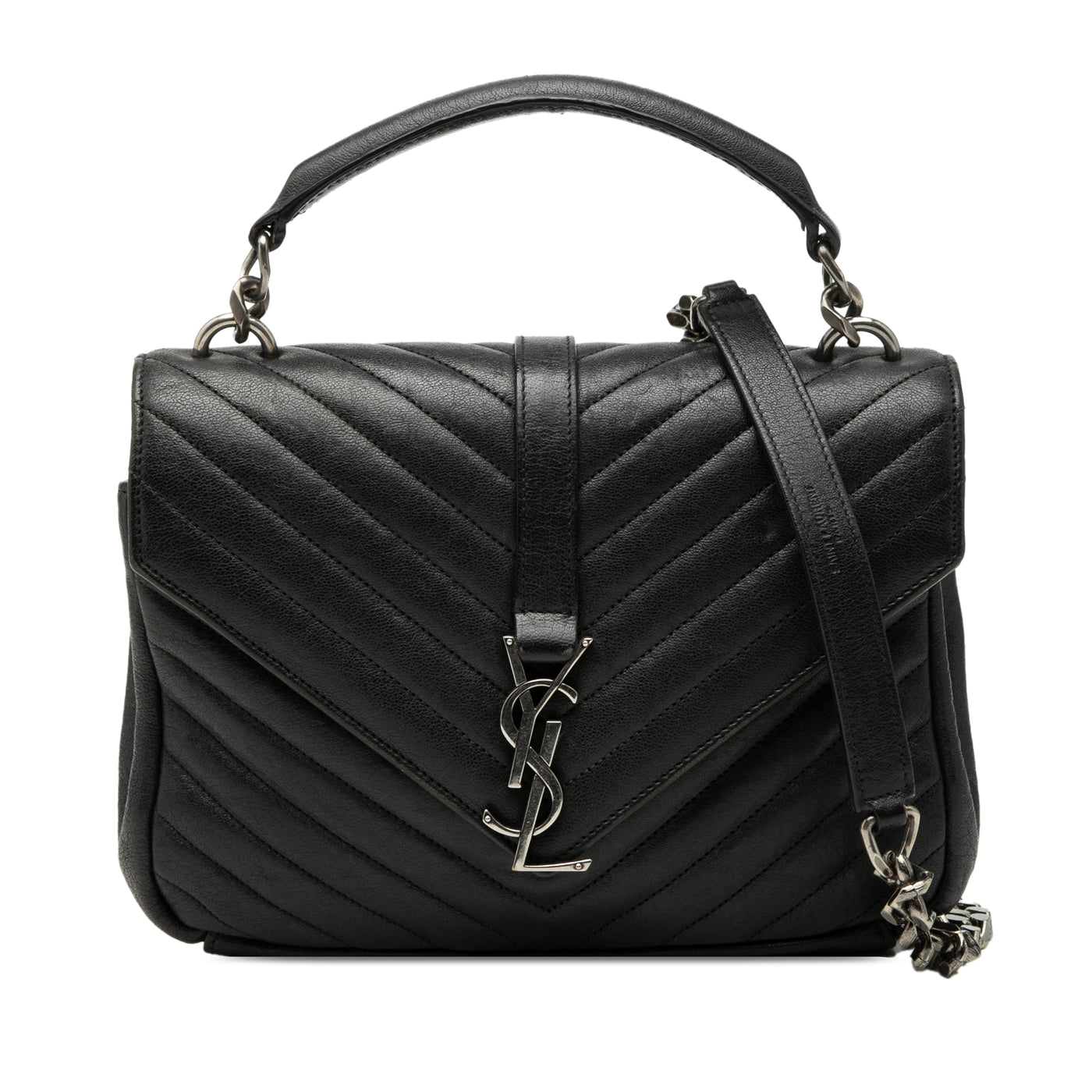 Medium Chevron Sheepskin Monogram College Satchel - Image 1