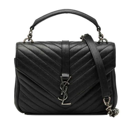 Medium Chevron Sheepskin Monogram College Satchel - Image 1