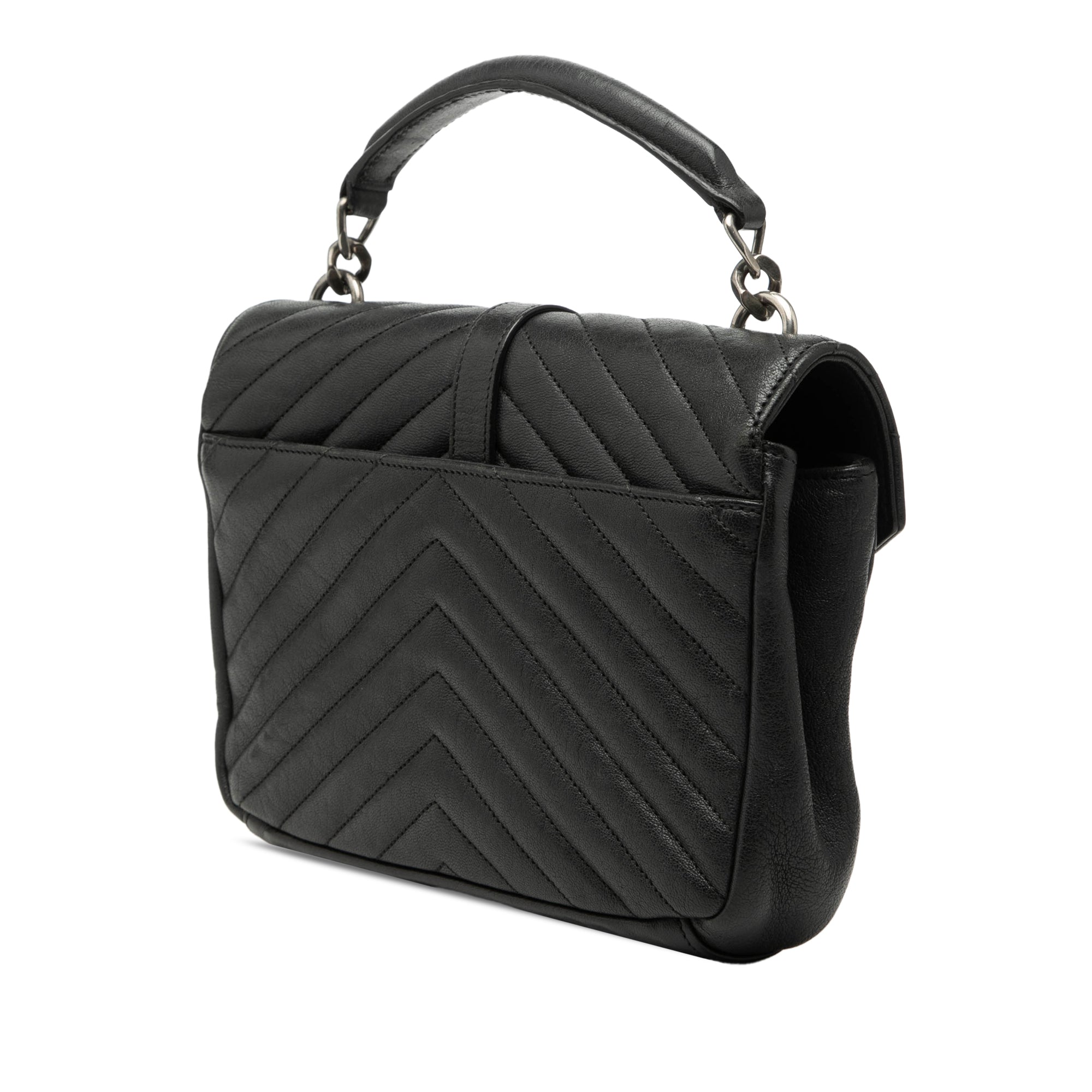 Medium Chevron Sheepskin Monogram College Satchel - Image 2